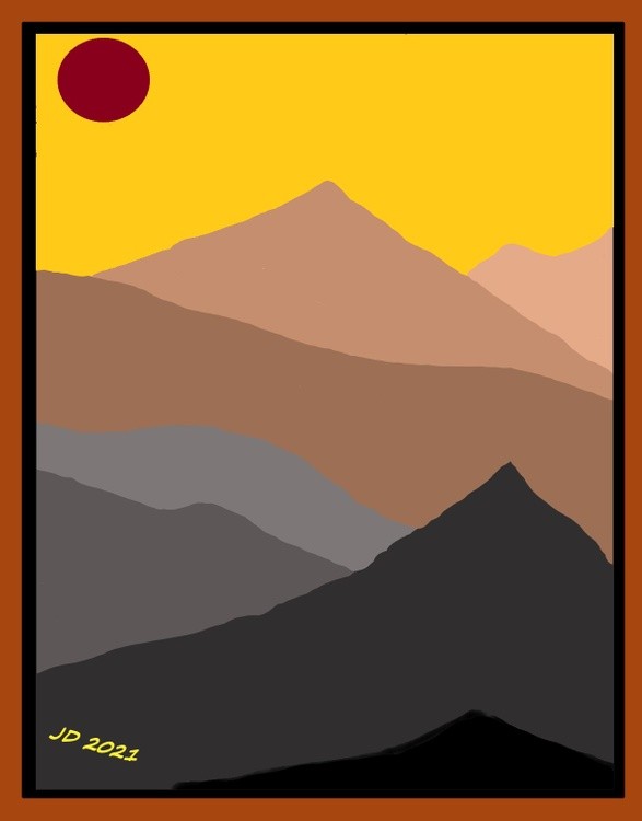 Brown Mountains 3D framed