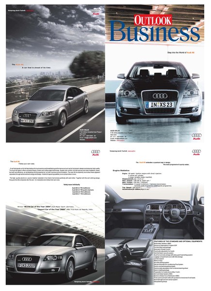 AUDI INDIA A6 COVER IN OUTLOOK BUSIN. MAGAZINE