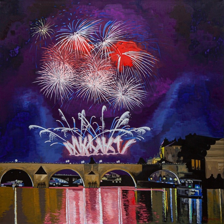 Fireworks. New Year. Prague
