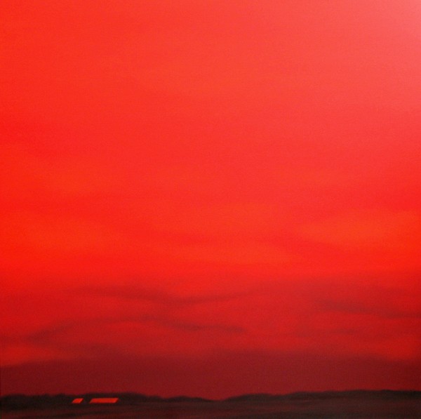 red sky, red roofs
