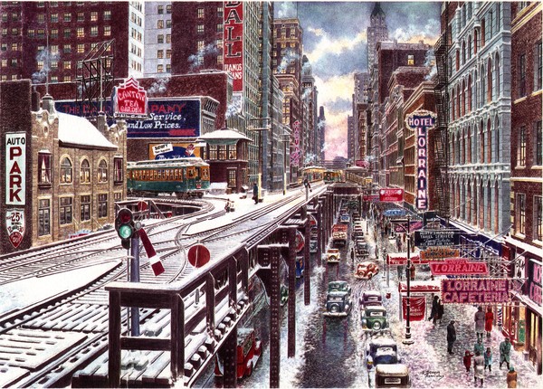 Chicago/ The Loop in Winter ca.1937