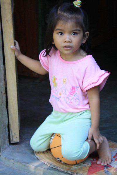 Khim Sitting on Her New Ball