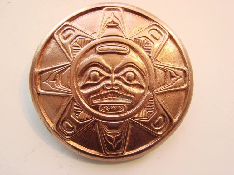 HAIDA Sun Spirit Belt Buckle Bronze . West Coast Native Art. Indigenous Art