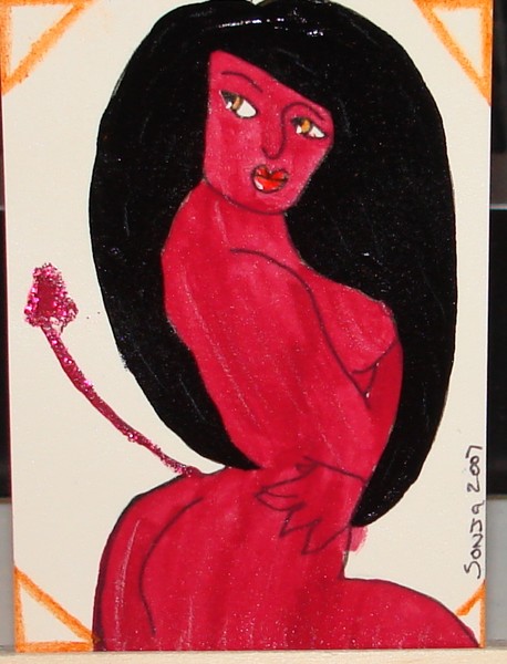 devilish Aceo card