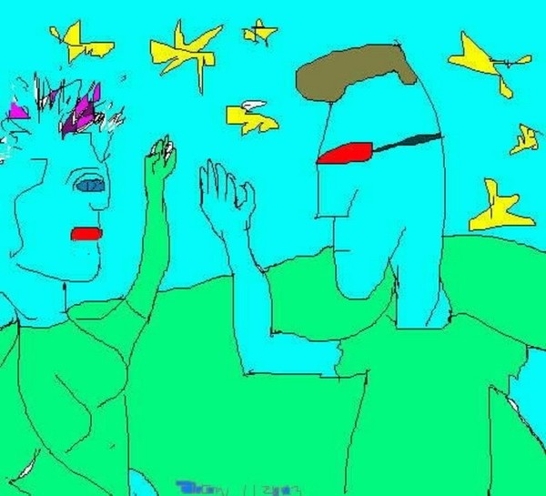 SKINHEADS IN LOVE (C) 2005 ELTON HOUCK digital skinhead art
