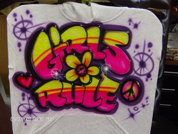 airbrush hooded sweatshirt