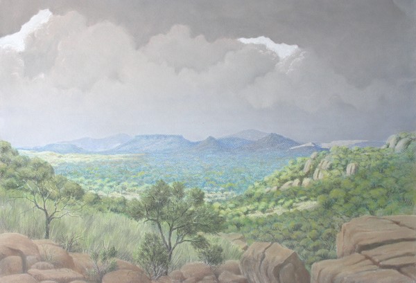 Pastel - View from Bongani Lodge South Africa