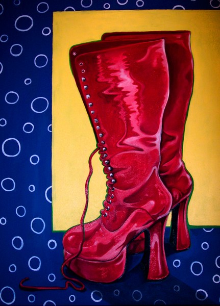 Red Platform Boots