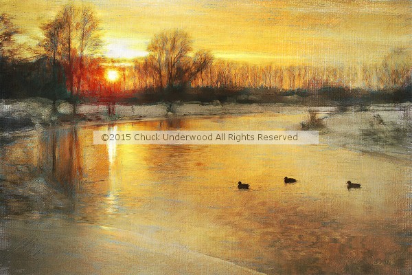 River Sunset (Elbe River Tributary, Germany)