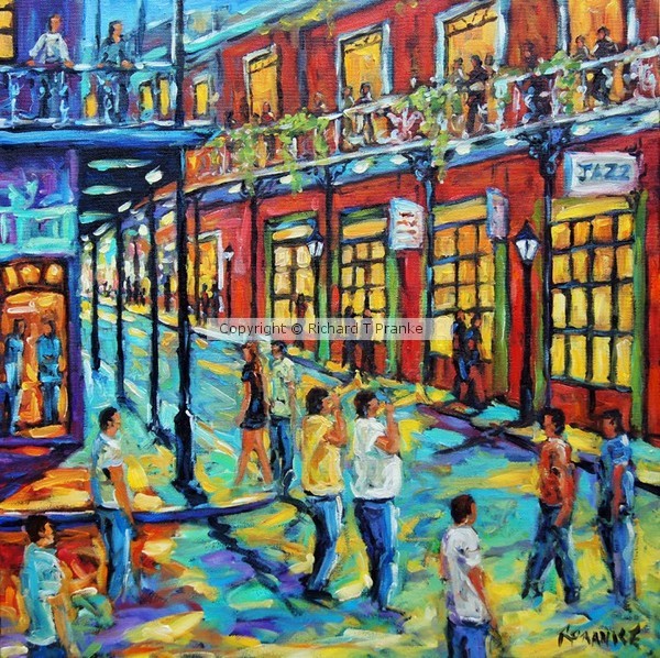 Original painting Bourbon Street New Orleans night