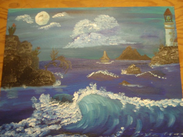 Lighthouse at dusk