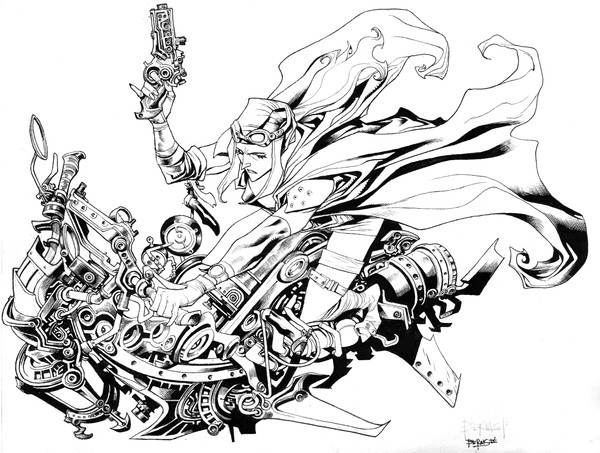 blood red line art