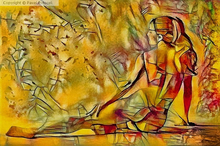 V Sitting nude