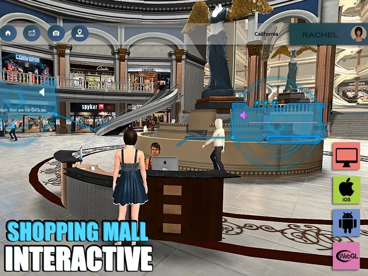 virtual reality interactive shopping mall application