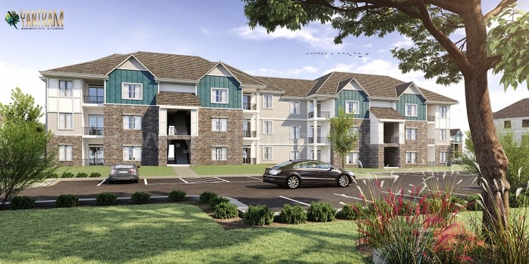 Modern Residential House 3D Rendering Services By Architectural Design Studio, Oak Hill - West Virgi
