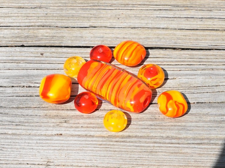 Fire Mix Focal Group Lampwork Beads