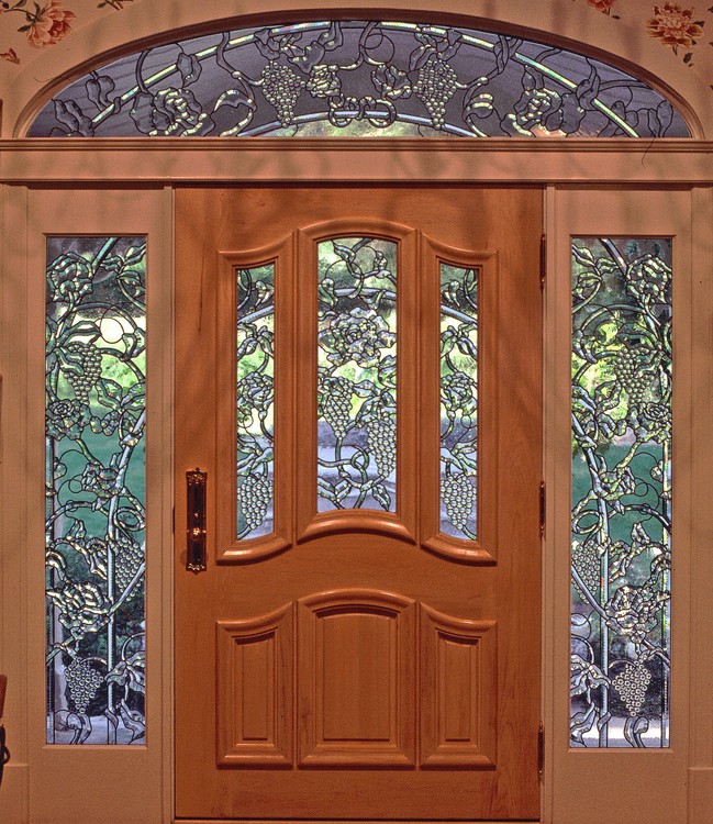 A Kalidescopic Napa Valley Beveled Glass Entryway