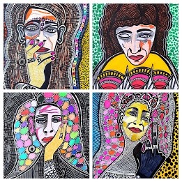 Art israel abstract colorful paintings modern artist Mirit Ben-Nun