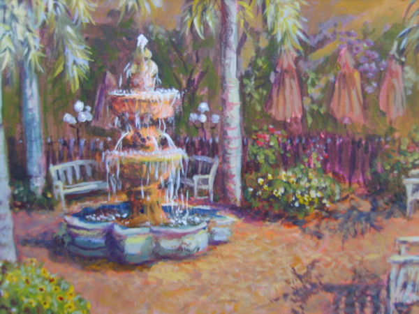 Turtle Club courtyard, plein air
