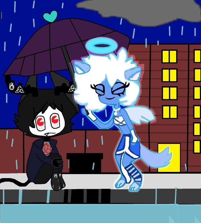 karma and criminy under my Umbrella