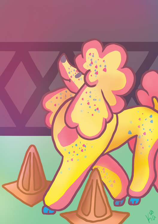 Neon Poodle Rally Print