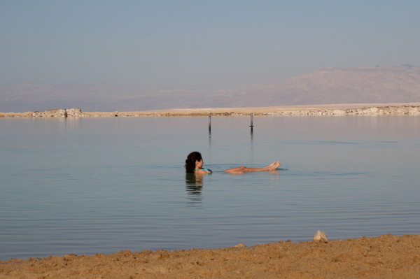 Floating in the Dead Sea