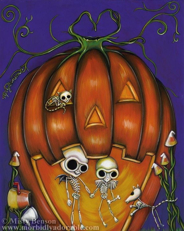 Four of Wands from the Morbidly Adorable Tarot