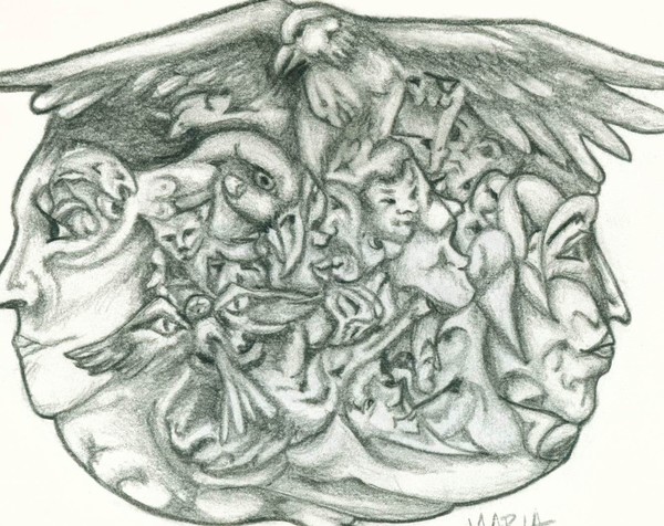 birds and faces
