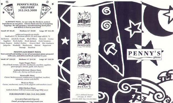 Penny's Pizza menu