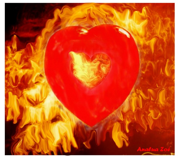 HEART IN FIRE FOR ST VALENTINE'S DAY