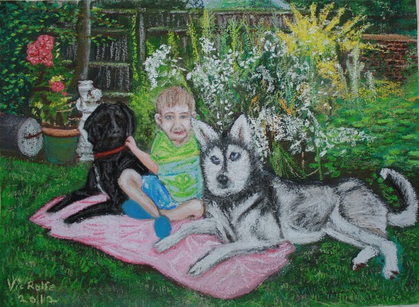 Two Dogs and a Boy