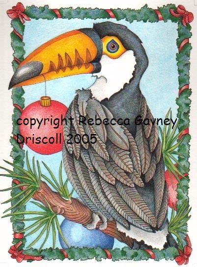 Toucan celebrating Christmas
