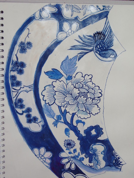 plate with chinese decorations