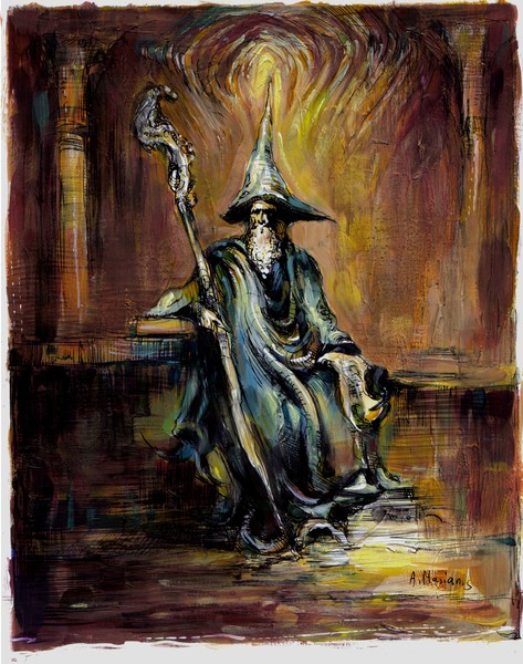 Gandalf-acrylic on paper 