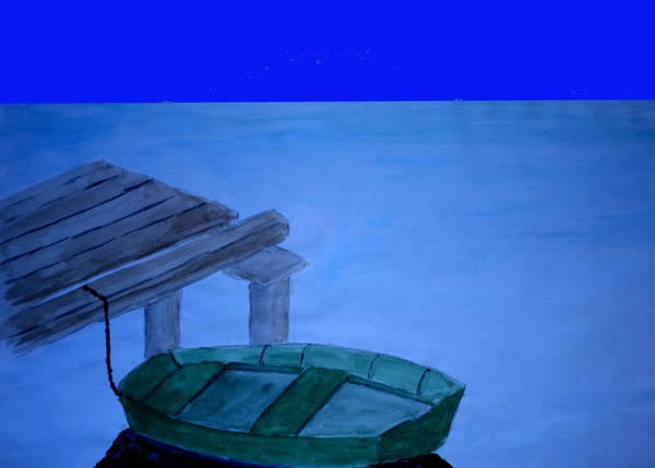 Row Boat Against Blue