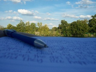 writing in the park
