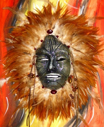 native mask on canvas