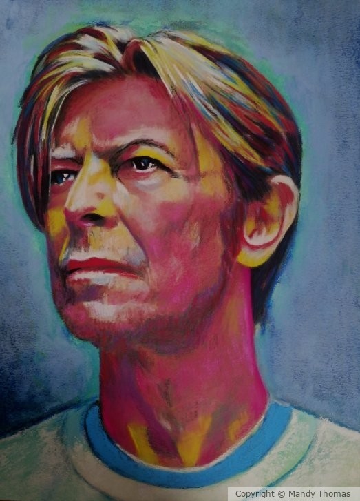 David Bowie Thinking by Mandy Thomas