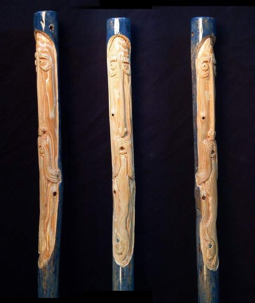 Wood spirit with blue-eyed rabbit