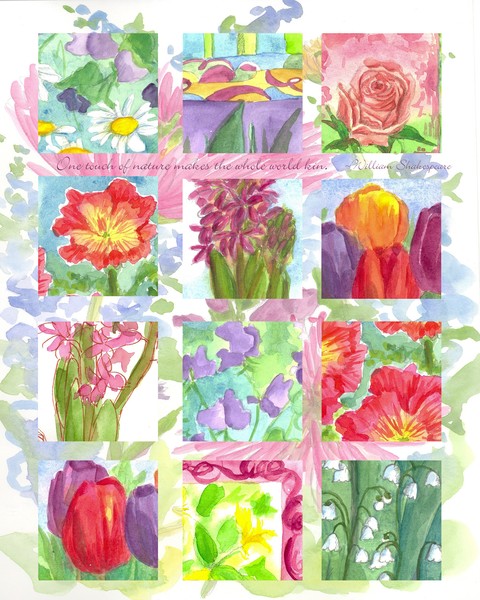 Red Flower Collage