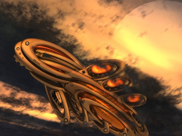 A Skyshearer Cruises Past Saturn