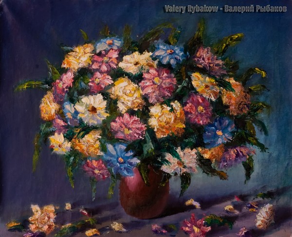 Lush bouquet of flowers - new painting