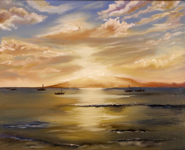 Sunrise at sea