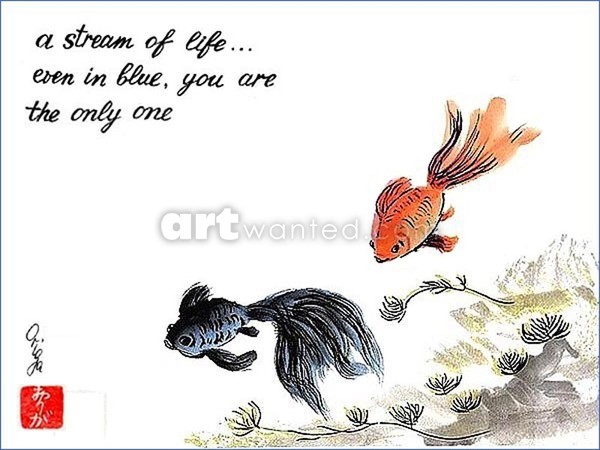 A stream of life. Haiga.