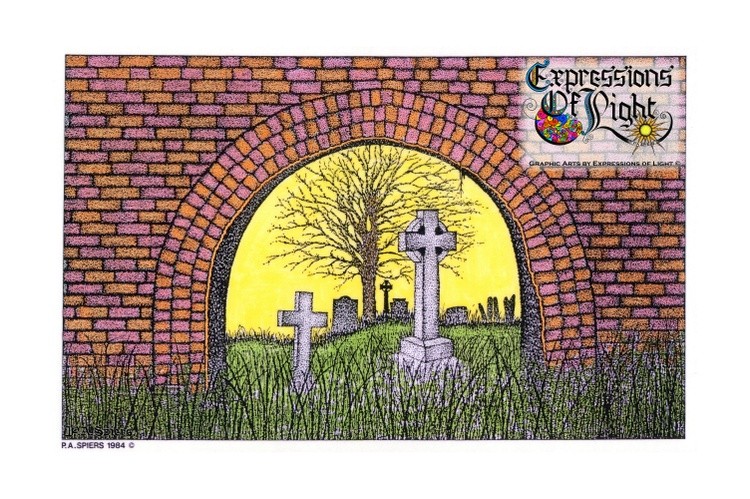 ExpoLight-Graphic-Arts-Graveyard-1984-0001 (Pen-&-Ink-Coloured-SP)