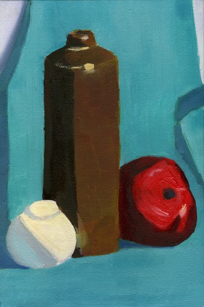 Still life with red apple