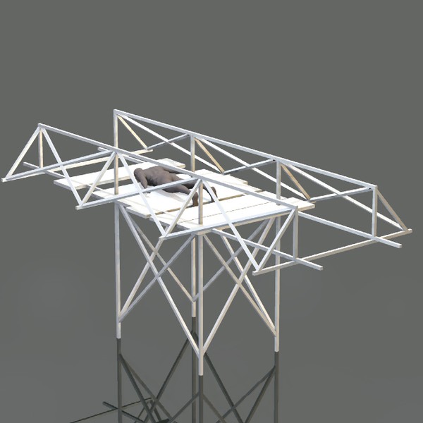 Man on bridge