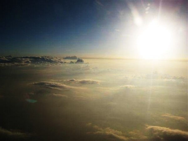 High in the sky.