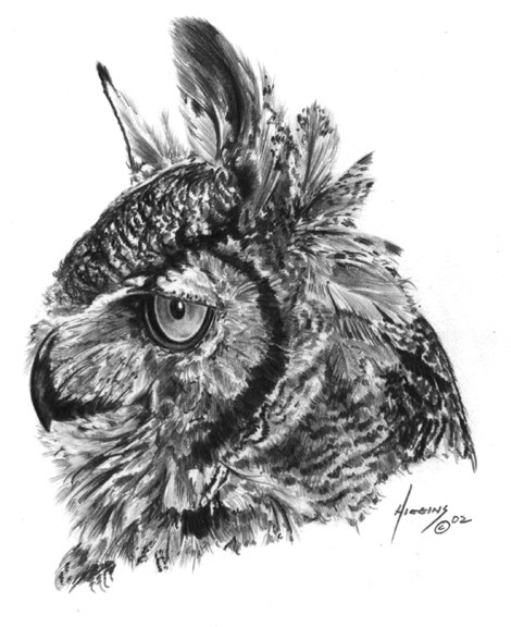 Great Horned Owl Bust