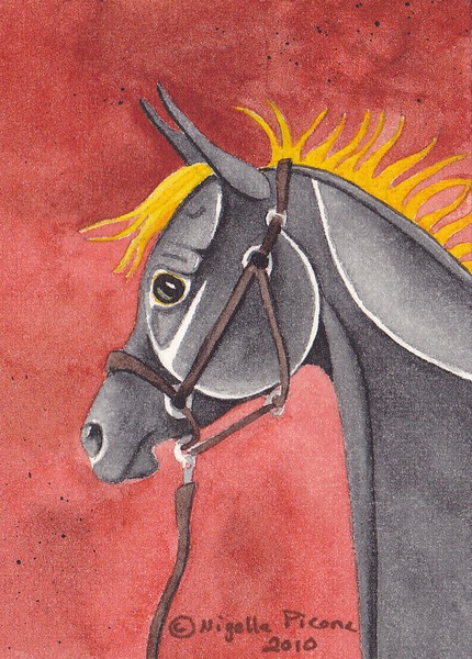 Black Foal On Red